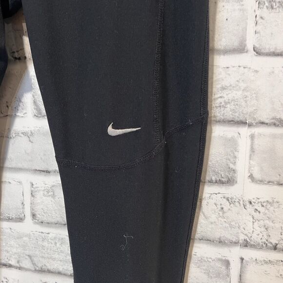 NIKE Running Dri Fit Stretch Zip Ankle & Zip Pocket Leggings Women's Size M - Picture 2 of 9